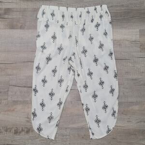 Free People Cropped Boho Harem Pants Size Medium Pull On Palazzo Cottagecore
